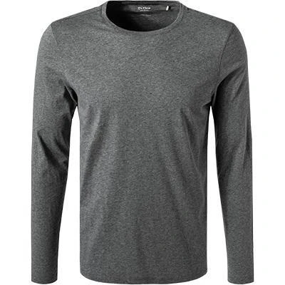 OLYMP Casual Level Five B. Fit T-Shirt 5640/84/60 Longsleeve, Body Fit, Baumwolle-Kaschmir, Mittelgrau meliert, Mittelgrau 2 OLYMP Casual Level Five B. Fit T-Shirt 5640/84/60 Longsleeve, Body Fit, Baumwolle-Kaschmir, Mittelgrau meliert, Mittelgrau – Bild 2