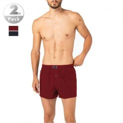 Tommy Hilfiger Boxershorts 2er Pack UM0UM02188/0SD Bio Baumwolle, Navy-dunkelrot