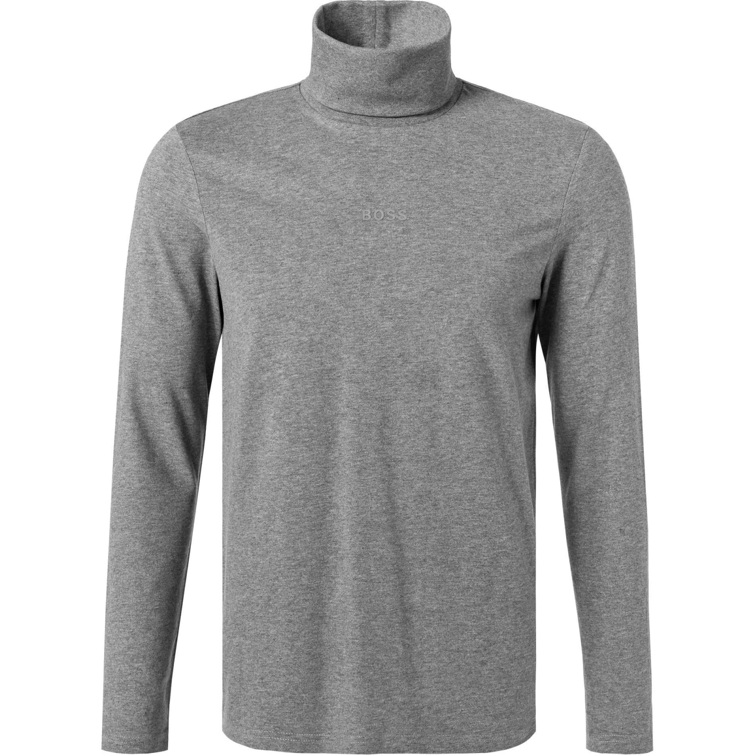 BOSS Longsleeve Teknit 50459421/041 Rollkragenshirt, Baumwolle, Silbergrau meliert, Silber 1 BOSS Longsleeve Teknit 50459421/041 Rollkragenshirt, Baumwolle, Silbergrau meliert, Silber