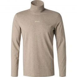 BOSS Longsleeve Teknit 50459421/240 Rollkragenshirt, Baumwolle, Beige