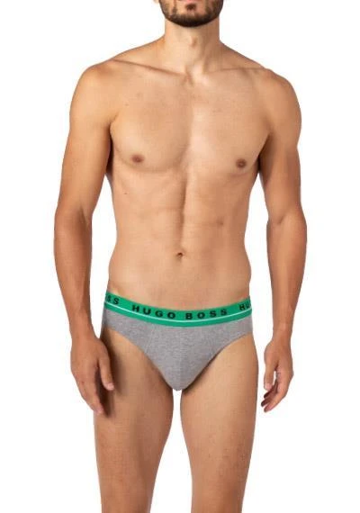 BOSS Briefs 3er Pack 50458559/961 Slips, Baumwoll-Stretch, Schwarz-weiß-grau, Schwarz-grün-grau 3 BOSS Briefs 3er Pack 50458559/961 Slips, Baumwoll-Stretch, Schwarz-weiß-grau, Schwarz-grün-grau – Bild 3