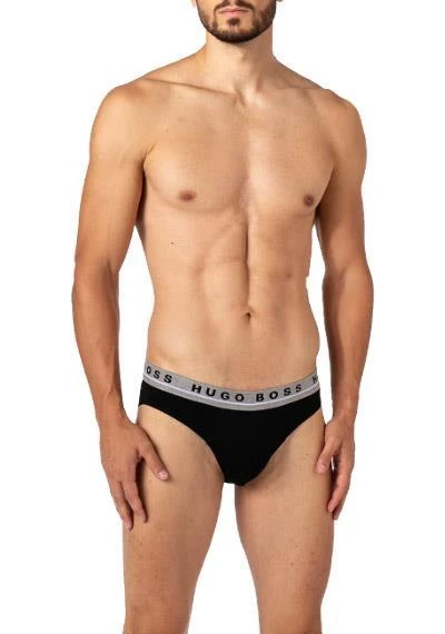 BOSS Briefs 3er Pack 50458559/961 Slips, Baumwoll-Stretch, Schwarz-weiß-grau, Schwarz-grün-grau 4 BOSS Briefs 3er Pack 50458559/961 Slips, Baumwoll-Stretch, Schwarz-weiß-grau, Schwarz-grün-grau – Bild 4