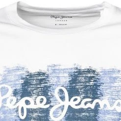 Pepe Jeans T-Shirt Sebastian PM507861/800 Longsleeve, Regular Fit, Baumwolle, Weiß -MR Wasch Geschaft 378802 norm2