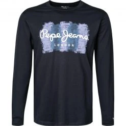 Pepe Jeans T-Shirt Sebastian PM507861/594 Longsleeve, Regular Fit, Baumwolle, Nachtblau