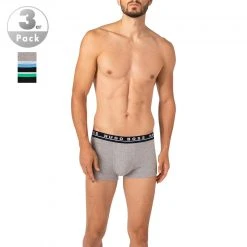 BOSS Trunks 3er Pack 50458488/964 Baumwoll-Stretch, Grau-schwarz, Schwarz-grau