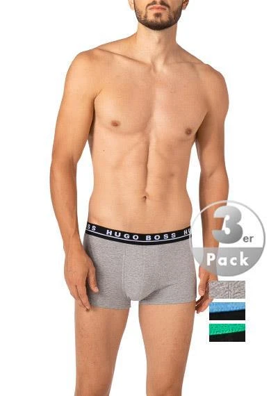 BOSS Trunks 3er Pack 50458488/964 Baumwoll-Stretch, Grau-schwarz, Schwarz-grau 2 BOSS Trunks 3er Pack 50458488/964 Baumwoll-Stretch, Grau-schwarz, Schwarz-grau – Bild 2