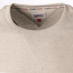 TOMMY JEANS Longsleeve DM0DM11433/YBR Baumwolle, Ecru meliert, Weiß -MR Wasch Geschaft 379011 norm2
