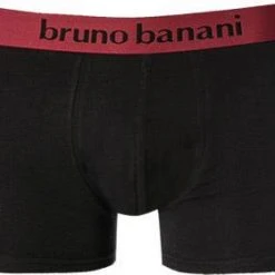 bruno banani Shorts 2er Pack Flow. 2203-1388/4313 Trunks, Baumwoll-Stretch, Chianti-schwarz, Schwarz-weinrot -MR Wasch Geschaft 379082 norm2