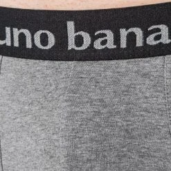 bruno banani Shorts 2er Pack Flow. 2203-1388/1782 Trunks, Baumwoll-Stretch, Schwarz-grau meliert -MR Wasch Geschaft 379103 norm3