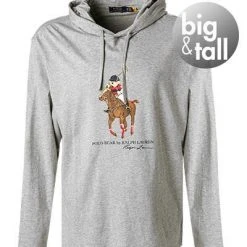 Polo Ralph Lauren T-Shirt 711853354/001 Longsleeve, Big&Tall, Baumwolle, Grau meliert, Grau -MR Wasch Geschaft 380558 norm