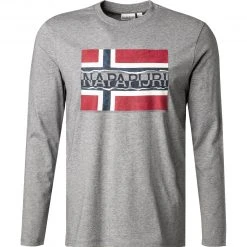 NAPAPIJRI Longsleeve NP0A4FRQ/160 Baumwolle, Grau meliert