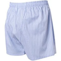 van Laack 162587/Boxer/730 Boxershorts, Baumwolle, Bleu-navy gestreift, Hellblau -MR Wasch Geschaft 381192 norm3