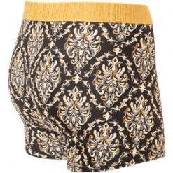 bruno banani Shorts Baroque Art 2201-2345/4325 Trunk, Mikrofaser-Stretch, Schwarz-gelbgold gemustert , Dunkelblau-beige -MR Wasch Geschaft 381346 norm2