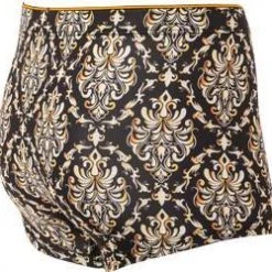bruno banani Hipshort Baroque Art 2202-2345/4325 Trunk, Mikrofaser-Stretch, Schwarz-gelbgold gemustert , Dunkelblau-beige -MR Wasch Geschaft 381350 norm2