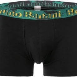 bruno banani Shorts 2er Pack 2201-2332/4322 Trunks, Baumwoll-Stretch, Grün-schwarz, Schwarz-grün -MR Wasch Geschaft 381532 norm2