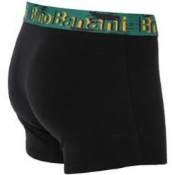 bruno banani Shorts 2er Pack 2201-2332/4322 Trunks, Baumwoll-Stretch, Grün-schwarz, Schwarz-grün -MR Wasch Geschaft 381532 norm3