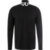 HUGO Longsleeve Dardini 50461715/001 Stehkragenshirt, Baumwolle, Schwarz