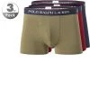 Polo Ralph Lauren Trunks 3er Pack 714830299/020 Baumwoll-Stretch, Oliv-barolo-navy, Rot-olive-navy