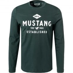 MUSTANG T-Shirt 1011954/6432 Longsleeve, Baumwolle, Dunkelgrün