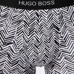 BOSS Trunks 2er Pack 50464433/120 Baumwoll-Stretch, Schwarz-weiß gemustert, Weiß-schwarz -MR Wasch Geschaft 382716 norm3