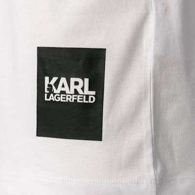 KARL LAGERFELD T-Shirt 755084/0/521224/10 Longsleeve, Baumwolle, Weiß-schwarz, Weiß 4 KARL LAGERFELD T-Shirt 755084/0/521224/10 Longsleeve, Baumwolle, Weiß-schwarz, Weiß – Bild 4