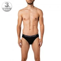 Polo Ralph Lauren Briefs 3er Pack 714835884/002 Slips, Baumwoll-Stretch, Schwarz