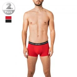 BOSS Trunks 3er Pack 50460261/972 Baumwoll-Stretch, Rot-schwarz, Schwarz-rot