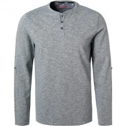 MUSTANG Longsleeve 1011956/4140 Baumwolle, Blaugrau meliert, Blaugrau