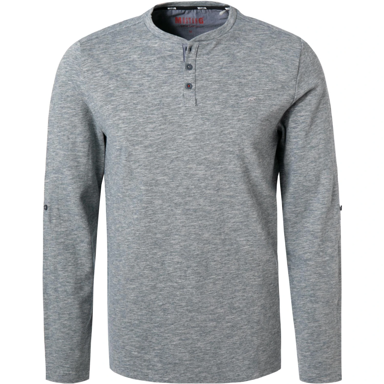 MUSTANG Longsleeve 1011956/4140 Baumwolle, Blaugrau meliert, Blaugrau 1 MUSTANG Longsleeve 1011956/4140 Baumwolle, Blaugrau meliert, Blaugrau