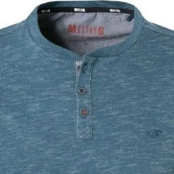 MUSTANG Longsleeve 1011956/5243 Baumwolle, Petrol meliert, Petrol -MR Wasch Geschaft 383596 norm2