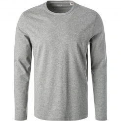 OLYMP Casual Modern Fit T-Shirt 5600/14/60 Longsleeve, Baumwolle, Mittelgrau meliert, Mittelgrau