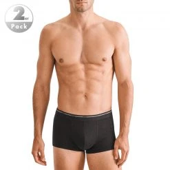 Seidensticker Trunk 2er Pack 12.200006/0039 Trunks, Baumwolle, Schwarz