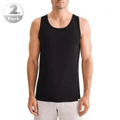 Seidensticker A-Shirt 2er Pack 12.200008/0039 Tanktops, Baumwolle, Schwarz