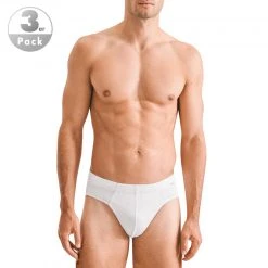 Seidensticker Brief 3er Pack 12.200012/0001 Slips, Baumwoll-Bambus-Stretch, Weiß