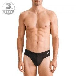 Seidensticker Brief 3er Pack 12.200012/0039 Slips, Baumwoll-Bambus-Stretch, Schwarz