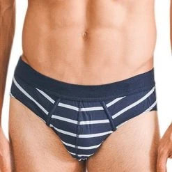 Seidensticker Brief 3er Pack 12.200017/0019 Slips, Baumwoll-Stretch, Navy-hellblau gestreift, Navy -MR Wasch Geschaft 383888 norm4