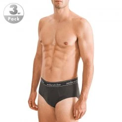 Seidensticker Brief 3er Pack 12.200019/0039 Slips, Baumwoll-Stretch, Schwarz