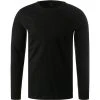 OLYMP Casual Level Five B. Fit T-Shirt 5641/14/68 Longsleeve, Body Fit, Baumwolle-Seide, Schwarz meliert, Schwarz