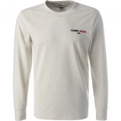 TOMMY JEANS Longsleeve DM0DM12279/YBI Baumwolle, Ecru
