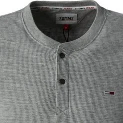 TOMMY JEANS Longsleeve DM0DM12249/P01 Bio Baumwolle, Hellgrau meliert, Hellgrau -MR Wasch Geschaft 384128 norm2