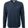 TOMMY JEANS Longsleeve DM0DM12249/C87 Bio Baumwolle, Dunkelblau meliert, Dunkelblau