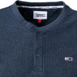 TOMMY JEANS Longsleeve DM0DM12249/C87 Bio Baumwolle, Dunkelblau meliert, Dunkelblau -MR Wasch Geschaft 384361 norm2