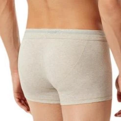 Schiesser Revival Karl-Heinz Shorts 175885/401 Trunk, Bio Baumwolle, Hellgrau meliert , Hellgrau -MR Wasch Geschaft 384737 norm2