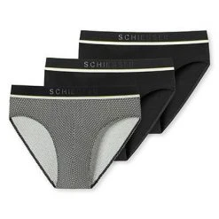 Schiesser Rio-Slip 3er Pack 176898/910 Slips, Baumwoll-Stretch, Schwarz-dunkelblau gemustert, Schwarz-dunkelblau-schwarz -MR Wasch Geschaft 384820 norm3