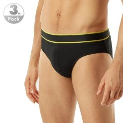 Schiesser Rio-Slip 3er Pack 176901/908 Slips, Baumwolle, Schwarz-blau-gelb