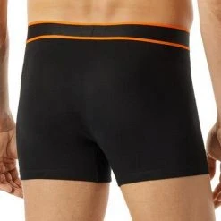 Schiesser Shorts 3er Pack 176902/901 Trunks, Baumwoll-Stretch, Dunkelblau, Blau-weiß-orange -MR Wasch Geschaft 384831 norm2