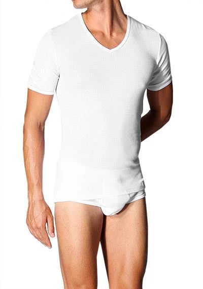 Schiesser Feinripp V-Shirt 1/2 Arm 005123/100 T-Shirt, Baumwolle, Weiß 1 Schiesser Feinripp V-Shirt 1/2 Arm 005123/100 T-Shirt, Baumwolle, Weiß